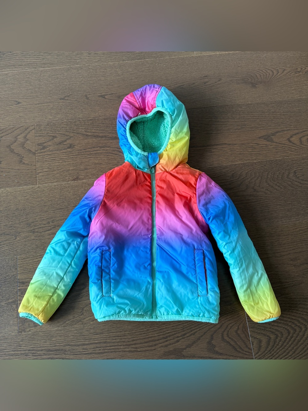 Kids Rainbow and Teddy Reversible Jacket